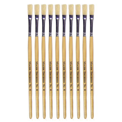 Hog Short Brushes: Flat Tip, Size 4 - Pack of 10