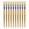 Hog Short Brushes: Flat Tip, Size 10 - Pack of 10