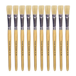 Hog Short Brushes: Flat Tip, Size 14 - Pack of 10