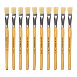 Hog Short Brushes: Flat Tip, Size 16 - Pack of 10
