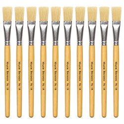 Hog Short Brushes: Flat Tip, Size 18 - Pack of 10