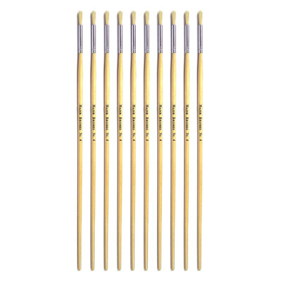 Hog Long Brushes: Round Tip, Size 4 - Pack of 10 - MB58404-10