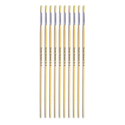 Hog Long Brushes: Round Tip, Size 6 - Pack of 10 - MB58406-10