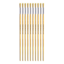 Hog Long Brushes: Round Tip, Size 8 - Pack of 10
