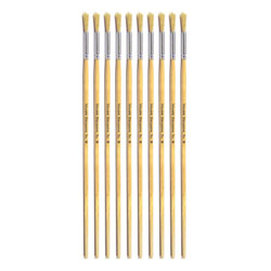 Hog Long Brushes: Round Tip, Size 8 - Pack of 10