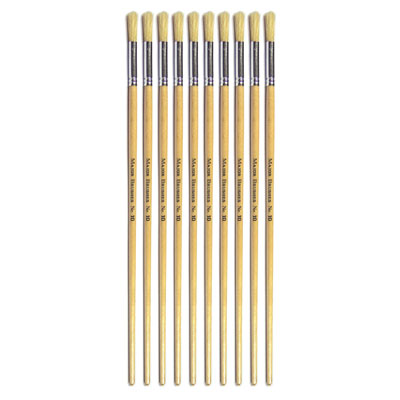 Hog Long Brushes: Round Tip, Size 10 - Pack of 10 - MB58410-10