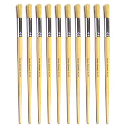 Hog Long Brushes: Round Tip, Size 18 - Pack of 10