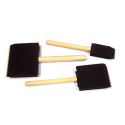 Wooden Handle Foam Brush - Set of 3