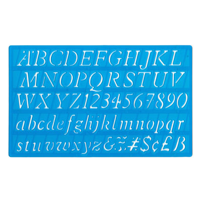 20mm Italic Lettering Stencil - MB40006