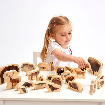 Wooden Forest Animal Blocks - Set of 30 - CD72304