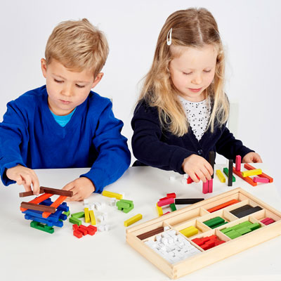 Wooden Cuisenaire Rods Set - with Wooden Storage Tray - Set of 308 Pieces - CD76087