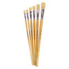 Hog Long Brushes: Flat Tip Mixed Set - Set of 6 - MB563-6