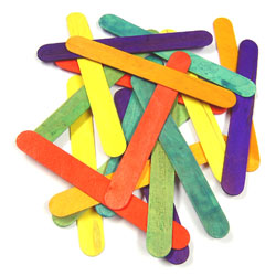 Coloured Lollipop Sticks - Large (150mm x 18mm) - Pack of 100