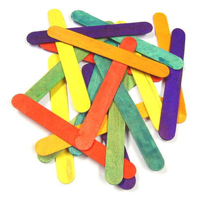 Coloured Lollipop Sticks - Large (150mm x 18mm) - Pack of 100 - MB7069-100