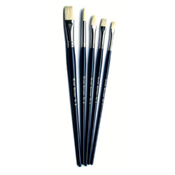 Hog Medium Blue Handle Brushes - Set of 5