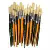 Hog Short Coloured Brushes: Round Tip, Sizes 8/12/18 - Set of 30