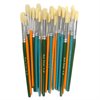 Hog Short Coloured Brushes: Round Tip, Sizes 8/10/14 - Set of 30