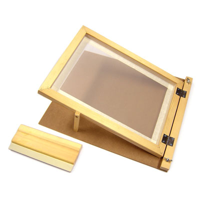 Hinged Screen Printing Frame - with Squeegee - A4 Size - MB78528