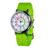 EasyRead Time Teacher Alloy Wrist Watch - Rainbow Face - Past & To - Lime Strap