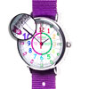 EasyRead Time Teacher Alloy Wrist Watch - Rainbow Face - Past & To - Navy Blue Strap - ERW-COL-PT-NB