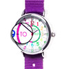 EasyRead Time Teacher Alloy Wrist Watch - Rainbow Face - Past & To - Navy Blue Strap - ERW-COL-PT-NB