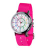 EasyRead Time Teacher Alloy Wrist Watch - Rainbow Face - Past & To - Pink Strap - ERW-COL-PT-PK