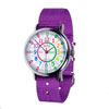 EasyRead Time Teacher Alloy Wrist Watch - Rainbow Face - Past & To - Purple Strap