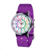 EasyRead Time Teacher Alloy Wrist Watch - Rainbow Face - Past & To - Purple Strap - ERW-COL-PT