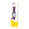 EasyRead Time Teacher Alloy Wrist Watch - Rainbow Face - Past & To - Purple Strap - ERW-COL-PT