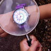 EasyRead Time Teacher Alloy Wrist Watch - Rainbow Face - Past & To - Purple Strap - ERW-COL-PT