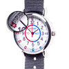 EasyRead Time Teacher Alloy Wrist Watch - Red & Blue Face - Past & To - Grey Strap - ERW-RB-PT