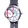 EasyRead Time Teacher Alloy Wrist Watch - Red & Blue Face - Past & To - Grey Strap - ERW-RB-PT