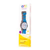 EasyRead Time Teacher Alloy Wrist Watch - Red & Blue Face - Past & To - Bright Blue Strap - ERW-RB-PT-B