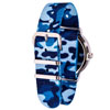 EasyRead Time Teacher Alloy Wrist Watch - Black-Blue Face - Past & To - Blue Camo Strap - ERW-BKB-PT-BC