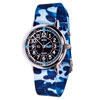 EasyRead Time Teacher Alloy Wrist Watch - Black-Blue Face - Past & To - Blue Camo Strap