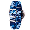 EasyRead Time Teacher Alloy Wrist Watch - White-Blue Face - Past & To - Blue Camo Strap - ERW-WB-PT-BC