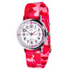 EasyRead Time Teacher Alloy Wrist Watch - White-Pink Face - Past & To - Pink Camo Strap