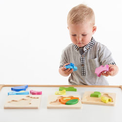Wooden Animal Block Puzzles - Set of 3