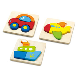 Wooden Transport Block Puzzles - Set of 3