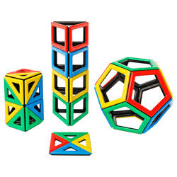 Magnetic Polydron Extra Shapes - Set of 48 Pieces