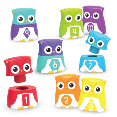 Snap-n-Learn Rainbow Owls - Set of 20 Pieces (10 Owls) - by Learning Resources - LER6711