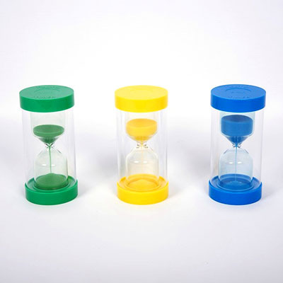 Set of 3 ColourBright Large Sand Timers - 1, 3 and 5 minutes - CD92125