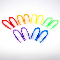 Translucent Colour Rainbow Tweezers - Set of 12