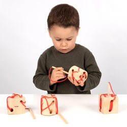 Wooden Lacing Shapes - Set of 4