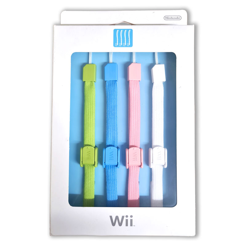 Official Nintendo Remote Wii Straps 4 Straps (Green, Blue, Pink