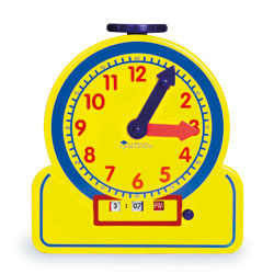 Primary Time Teacher 22.5cm Geared Junior Clock (24 Hour) - by Learning Resources