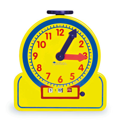 Primary Time Teacher 22.5cm Geared Junior Clock (24 Hour) - by Learning Resources - LSP2993-UK