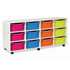 White Tray Storage Unit - with 12x Double-Sized Trays (Horizontal) - WHI4012NL