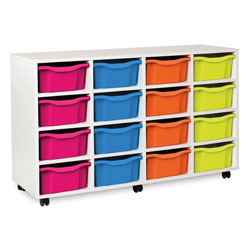 White Tray Storage Unit - with 16x Double-Sized Trays