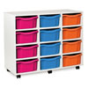 White Tray Storage Unit - with 12x Double-Sized Trays (Vertical)